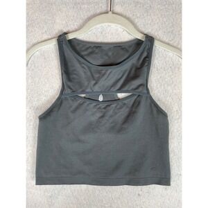 Free People Movement Cutout Racerback Sports Bra Light Longline Gray Size M/L